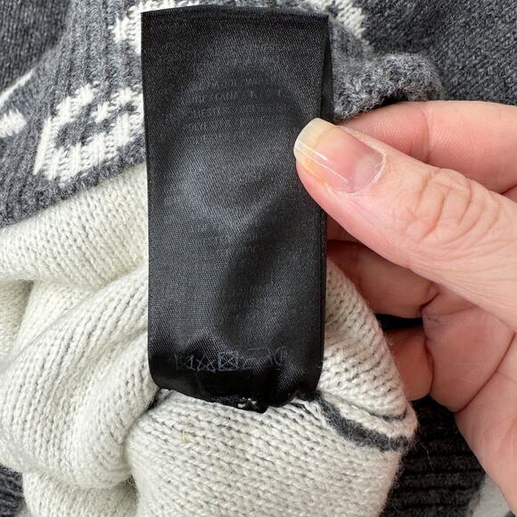 Balenciaga Dark Gray Long Sleeve White Logo'd Crew Neck Sweater L - Picture 13 of 15